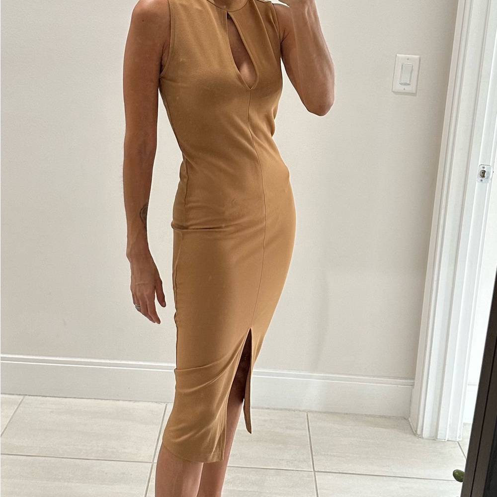 Bodycon Dress BEIGE - Tan MIDI length